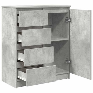 vidaXL Συρταριέρα με Συρτάρια Γκρι Σκυρ. 71x35x84cm από Επεξ. Ξύλο 1 τεμ.