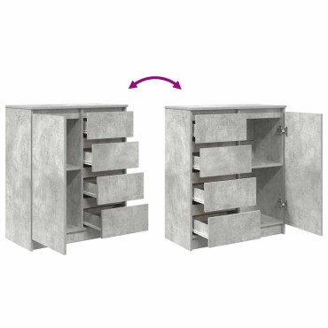 vidaXL Συρταριέρα με Συρτάρια Γκρι Σκυρ. 71x35x84cm από Επεξ. Ξύλο 1 τεμ.