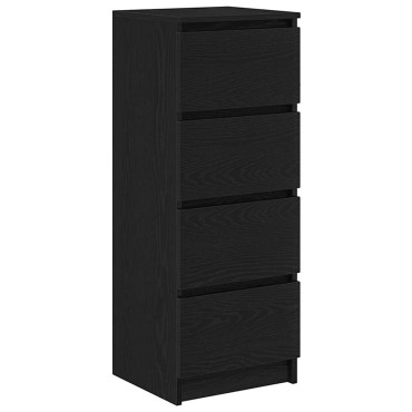 vidaXL Συρταριέρα Μαύρη βελανιδιά 37,5x35x99cm Κατασκευασμένο ξύλο 1 τεμ.