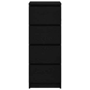 vidaXL Συρταριέρα Μαύρη βελανιδιά 37,5x35x99cm Κατασκευασμένο ξύλο 1 τεμ.