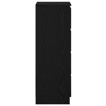 vidaXL Συρταριέρα Μαύρη βελανιδιά 37,5x35x99cm Κατασκευασμένο ξύλο 1 τεμ.