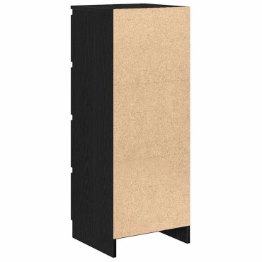 vidaXL Συρταριέρα Μαύρη βελανιδιά 37,5x35x99cm Κατασκευασμένο ξύλο 1 τεμ.