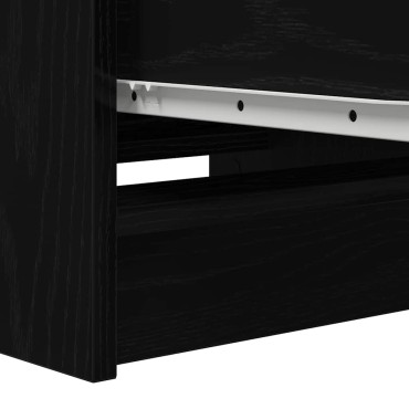 vidaXL Συρταριέρα Μαύρη βελανιδιά 37,5x35x99cm Κατασκευασμένο ξύλο 1 τεμ.