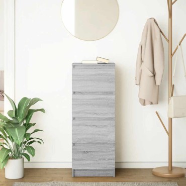 vidaXL Ντουλάπι Γκρι Sonoma 37,5x35x99cm από Επεξεργασμένο Ξύλο 1 τεμ.