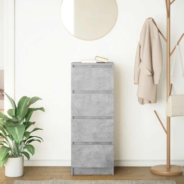 vidaXL Ντουλάπι Γκρι Σκυροδέματος 37,5x35x99cm Επεξεργασμένο Ξύλο 1 τεμ.