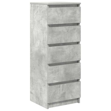 vidaXL Συρταριέρα με Συρτάρια Γκρι Σκυρ. 37,5x35x99cm από Επεξ. Ξύλο 1 τεμ.