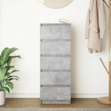 vidaXL Συρταριέρα με Συρτάρια Γκρι Σκυρ. 37,5x35x99cm από Επεξ. Ξύλο 1 τεμ.