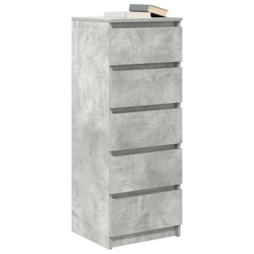 vidaXL Συρταριέρα με Συρτάρια Γκρι Σκυρ. 37,5x35x99cm από Επεξ. Ξύλο 1 τεμ.