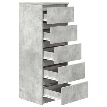 vidaXL Συρταριέρα με Συρτάρια Γκρι Σκυρ. 37,5x35x99cm από Επεξ. Ξύλο 1 τεμ.
