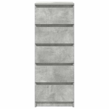 vidaXL Συρταριέρα με Συρτάρια Γκρι Σκυρ. 37,5x35x99cm από Επεξ. Ξύλο 1 τεμ.