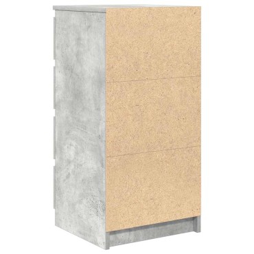 vidaXL Συρταριέρα με Συρτάρια Γκρι Σκυρ. 37,5x35x99cm από Επεξ. Ξύλο 1 τεμ.