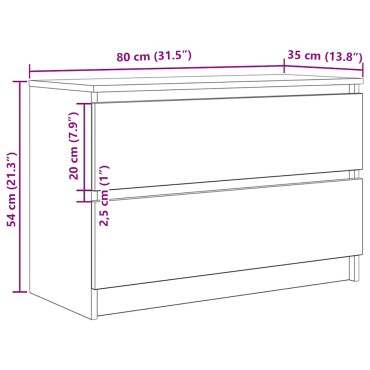vidaXL Έπιπλο Τηλεόρασης Όψη Παλαιού Ξύλου 80x35x54cm Επεξ. Ξύλο