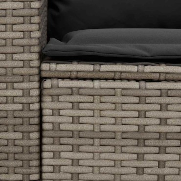 vidaXL Καναπές κήπου 5θέσιος με μαξιλάρια Γκρι Poly Rattan 280x68,5x87,5 cm