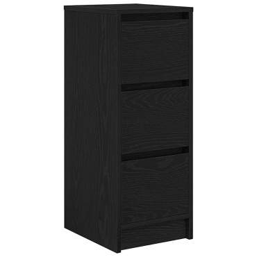 vidaXL Sideboard Μαύρη βελανιδιά 29,5x34x76cm Κατασκευασμένο ξύλο 1 τεμ.
