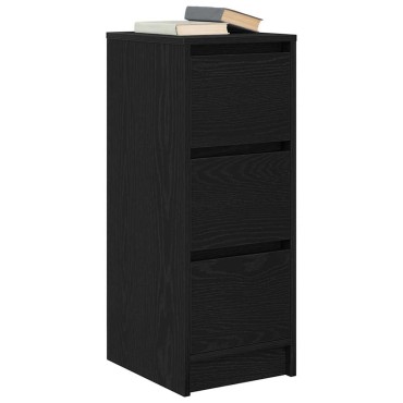 vidaXL Sideboard Μαύρη βελανιδιά 29,5x34x76cm Κατασκευασμένο ξύλο 1 τεμ.