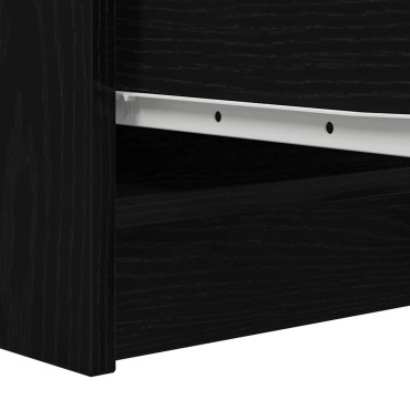vidaXL Sideboard Μαύρη βελανιδιά 29,5x34x76cm Κατασκευασμένο ξύλο 1 τεμ.