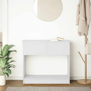 vidaXL Τραπέζι κονσόλας με συρτάρια Λευκό 85,5x38,5x74,5cm 1 τεμ.