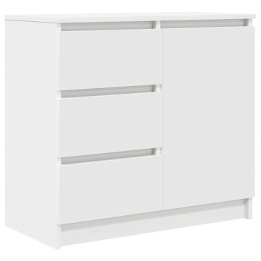 vidaXL Συρταριέρα με Συρτάρια Λευκή 71x35x65cm από Επεξ. Ξύλο 1 τεμ.