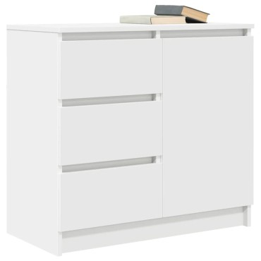 vidaXL Συρταριέρα με Συρτάρια Λευκή 71x35x65cm από Επεξ. Ξύλο 1 τεμ.