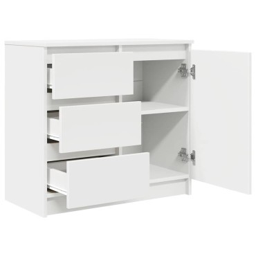 vidaXL Συρταριέρα με Συρτάρια Λευκή 71x35x65cm από Επεξ. Ξύλο 1 τεμ.