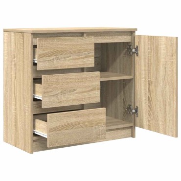 vidaXL Συρταριέρα με Συρτάρια Sonoma Δρυς 71x35x65cm από Επεξ. Ξύλο 1 τεμ.