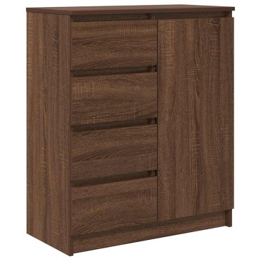 vidaXL Συρταριέρα με Συρτάρια καφέ δρυς 71x35x84cm Επεξ. Ξύλο 1 τεμ.