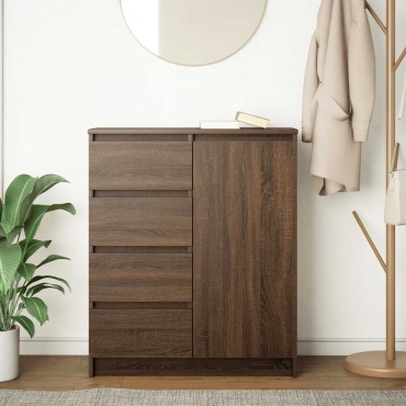 vidaXL Συρταριέρα με Συρτάρια καφέ δρυς 71x35x84cm Επεξ. Ξύλο 1 τεμ.