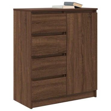 vidaXL Συρταριέρα με Συρτάρια καφέ δρυς 71x35x84cm Επεξ. Ξύλο 1 τεμ.