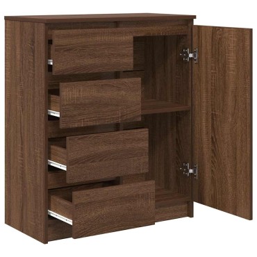 vidaXL Συρταριέρα με Συρτάρια καφέ δρυς 71x35x84cm Επεξ. Ξύλο 1 τεμ.