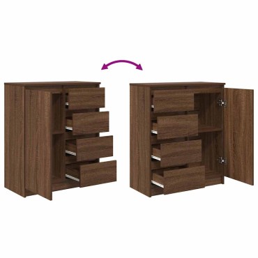 vidaXL Συρταριέρα με Συρτάρια καφέ δρυς 71x35x84cm Επεξ. Ξύλο 1 τεμ.
