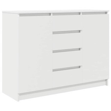 vidaXL Συρταριέρα με Συρτάρια Λευκή 100,5x35x76cm από Επεξ. Ξύλο 1 τεμ.