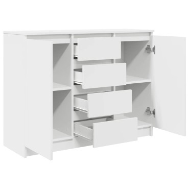 vidaXL Συρταριέρα με Συρτάρια Λευκή 100,5x35x76cm από Επεξ. Ξύλο 1 τεμ.