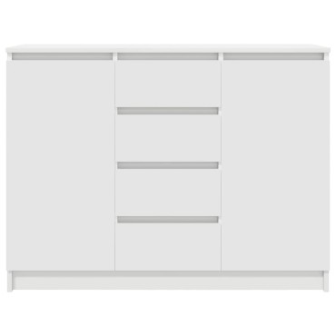 vidaXL Συρταριέρα με Συρτάρια Λευκή 100,5x35x76cm από Επεξ. Ξύλο 1 τεμ.