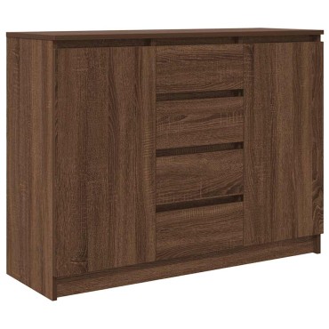 vidaXL Συρταριέρα με Συρτάρια καφέ δρυς 100,5x35x76cm Επεξ. Ξύλο 1 τεμ.