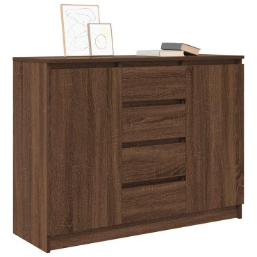 vidaXL Συρταριέρα με Συρτάρια καφέ δρυς 100,5x35x76cm Επεξ. Ξύλο 1 τεμ.