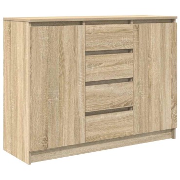 vidaXL Συρταριέρα με Συρτάρια Sonoma Δρυς 100,5x35x76cm Επεξ. Ξύλο 1 τεμ.
