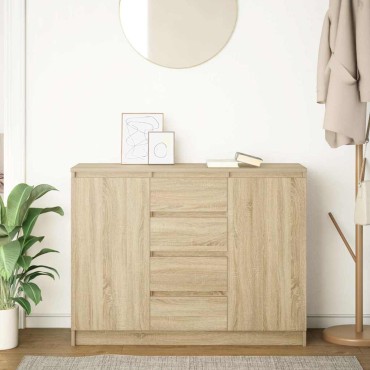 vidaXL Συρταριέρα με Συρτάρια Sonoma Δρυς 100,5x35x76cm Επεξ. Ξύλο 1 τεμ.
