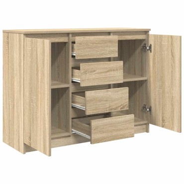 vidaXL Συρταριέρα με Συρτάρια Sonoma Δρυς 100,5x35x76cm Επεξ. Ξύλο 1 τεμ.