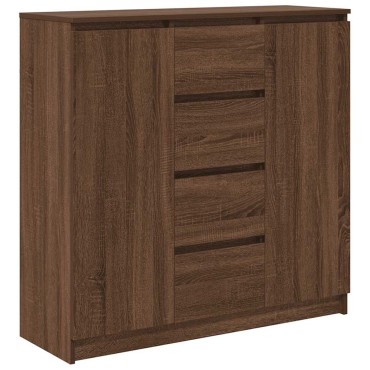 vidaXL Συρταριέρα με Συρτάρια καφέ δρυς 100,5x35x98,5cm Επεξ. Ξύλο 1 τεμ.