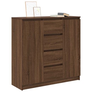 vidaXL Συρταριέρα με Συρτάρια καφέ δρυς 100,5x35x98,5cm Επεξ. Ξύλο 1 τεμ.