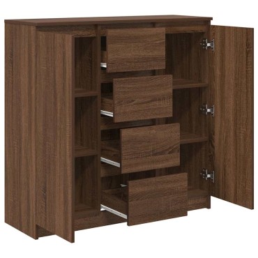 vidaXL Συρταριέρα με Συρτάρια καφέ δρυς 100,5x35x98,5cm Επεξ. Ξύλο 1 τεμ.