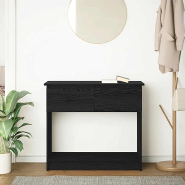 vidaXL Τραπέζι κονσόλας με συρτάρια Μαύρο 85,5x38,5x74,5cm 1 τεμ.
