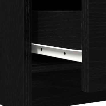 vidaXL Συρταριέρα με Συρτάρια Μαύρη βελανιδιά 71x35x65cm Επεξ. Ξύλο 1 τεμ.