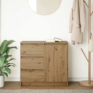 vidaXL Συρταριέρα με Συρτάρια Τεχνίτης Δρυς 71x35x65cm Επεξ. Ξύλο 1 τεμ.