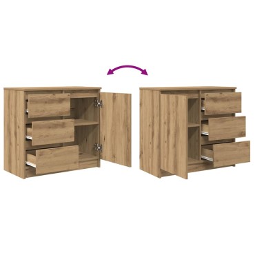 vidaXL Συρταριέρα με Συρτάρια Τεχνίτης Δρυς 71x35x65cm Επεξ. Ξύλο 1 τεμ.