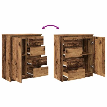 vidaXL Συρταριέρα με Συρτάρια Παλαιό ξύλο 71x35x84cm από Επεξ. Ξύλο 1 τεμ.