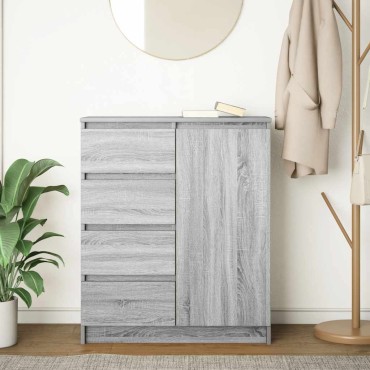vidaXL Συρταριέρα με Συρτάρια Γκρι Sonoma 71x35x84cm από Επεξ. Ξύλο 1 τεμ.