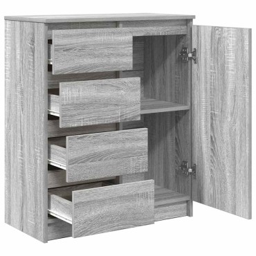 vidaXL Συρταριέρα με Συρτάρια Γκρι Sonoma 71x35x84cm από Επεξ. Ξύλο 1 τεμ.
