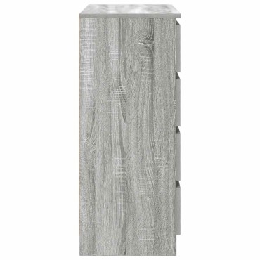 vidaXL Συρταριέρα με Συρτάρια Γκρι Sonoma 71x35x84cm από Επεξ. Ξύλο 1 τεμ.