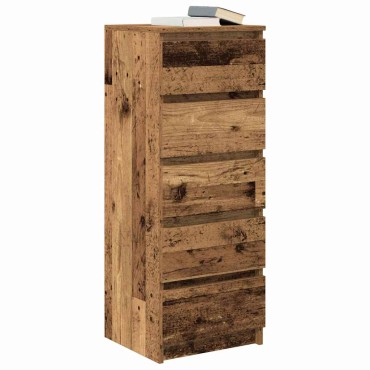 vidaXL Συρταριέρα με Συρτάρια Παλαιό ξύλο 37,5x35x99cm από Επεξ. Ξύλο 1 τεμ.
